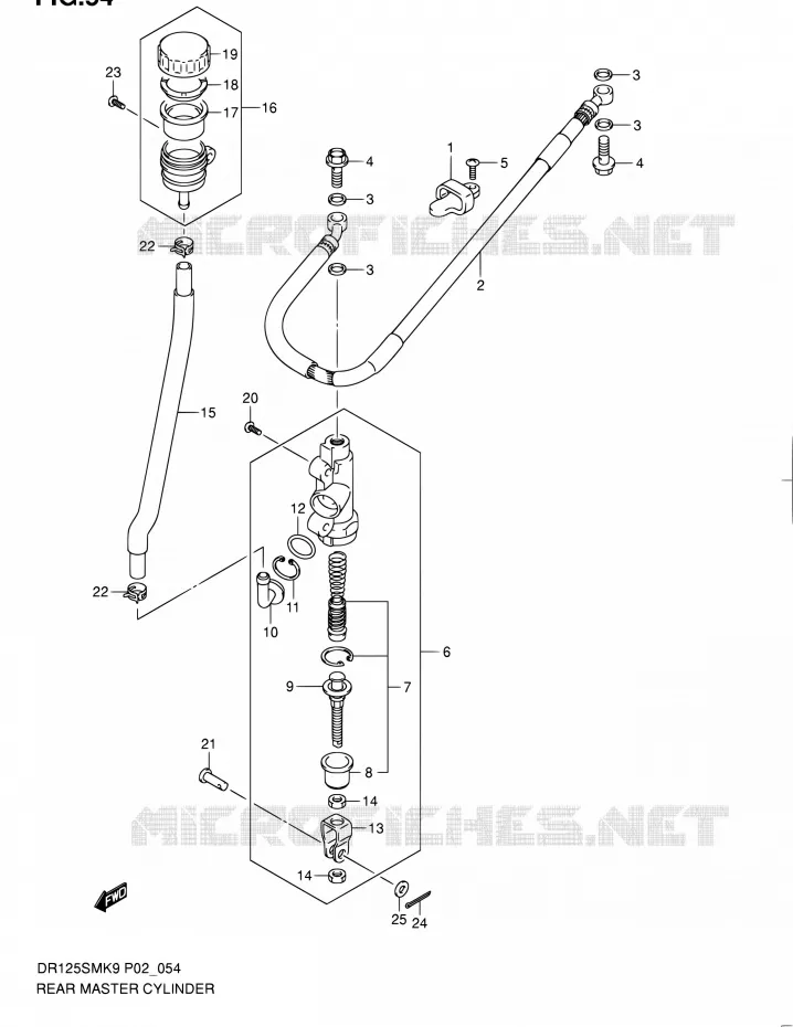 ACHTER HOOFDREMCILINDER Suzuki MOTO 125 DR 2010  DR125SML0(E19)