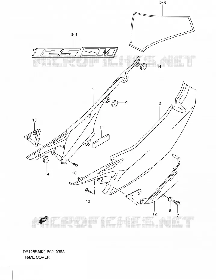 ACHTER KUIP (MODEL L0) Suzuki MOTO 125 DR 2010  DR125SML0(E19)