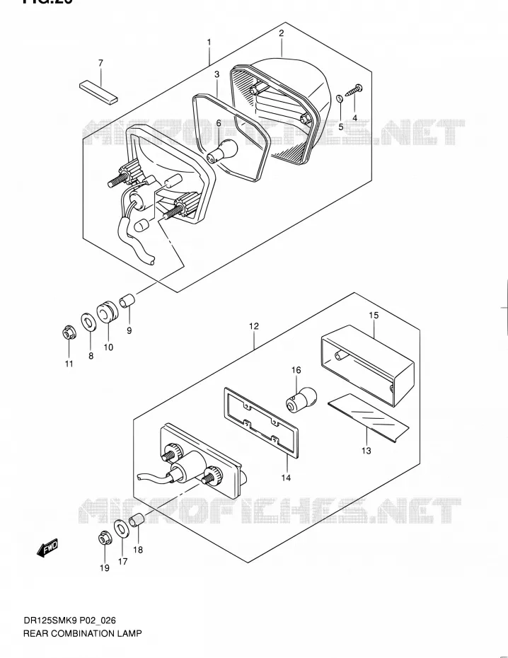 ACHTERLICHT Suzuki MOTO 125 DR 2012  DR125SML0(E19)