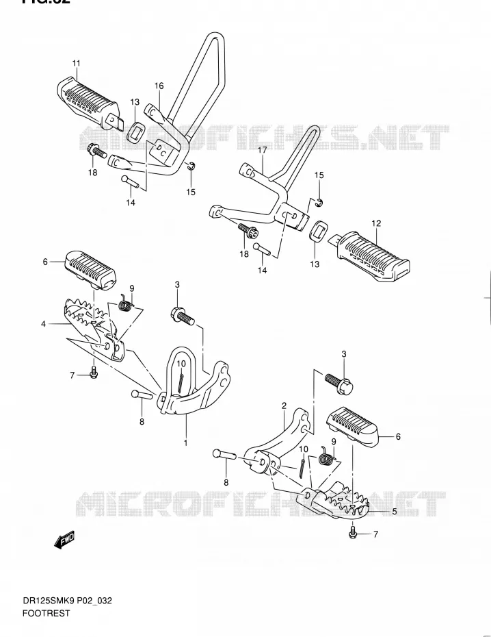 FOOTREST Suzuki MOTO 125 DR 2010  DR125SML0(E19)