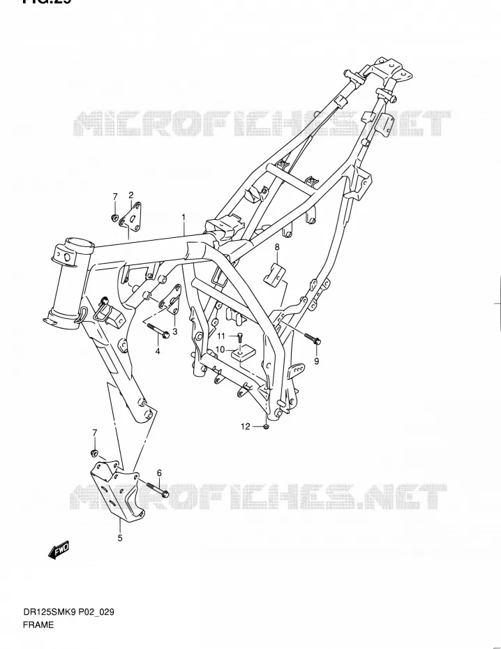 FRAME Suzuki MOTO 125 DR 2012  DR125SML0(E19)