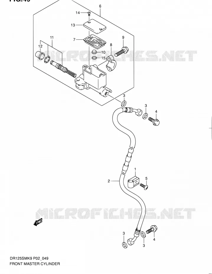FRONT HOOFDREMCILINDER Suzuki MOTO 125 DR 2011  DR125SML0(E19)