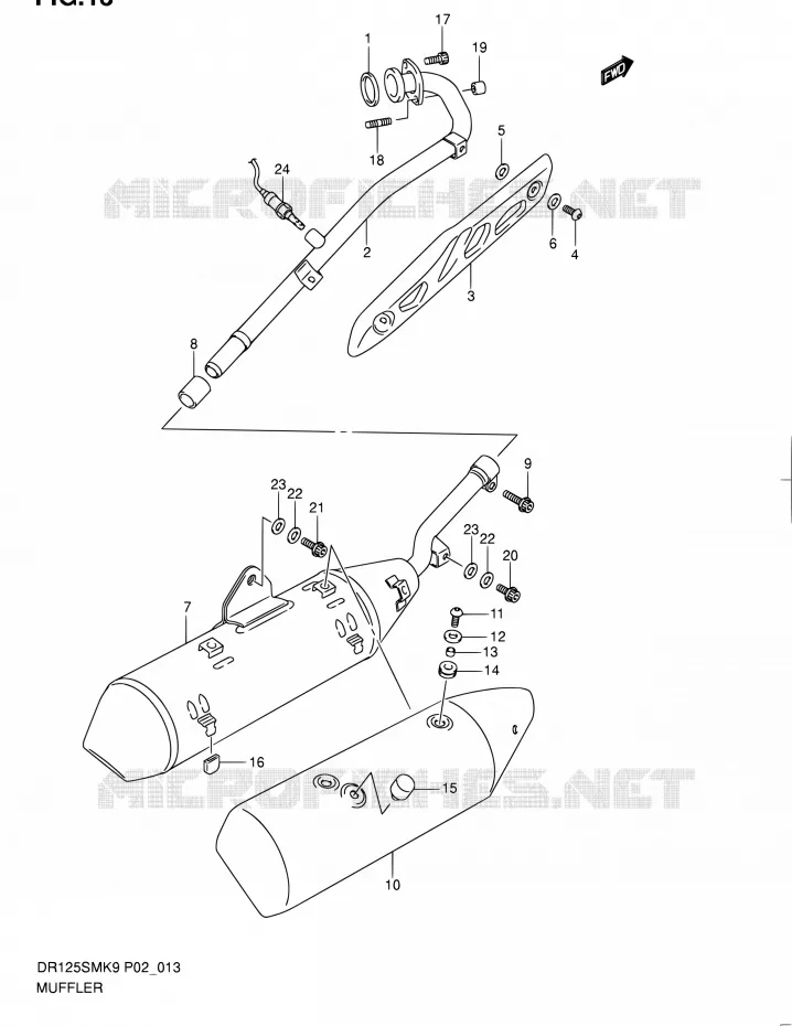 GELUIDDEMPER Suzuki MOTO 125 DR 2012  DR125SML0(E19)