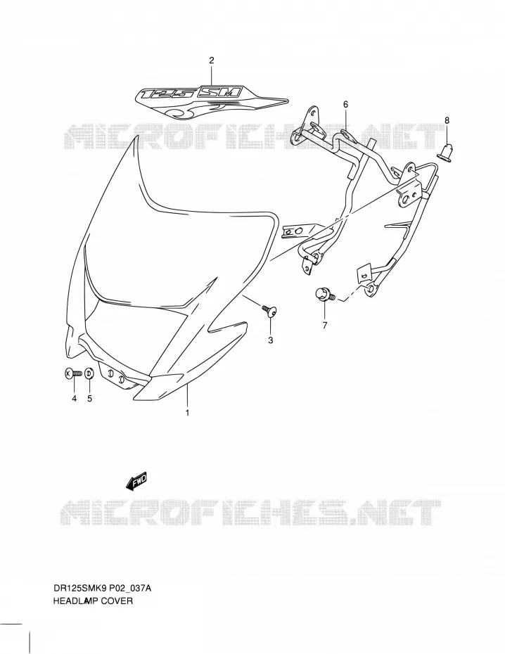 HEADLIGHT COVER (MODEL L0) Suzuki MOTO 125 DR 2012  DR125SML0(E19)