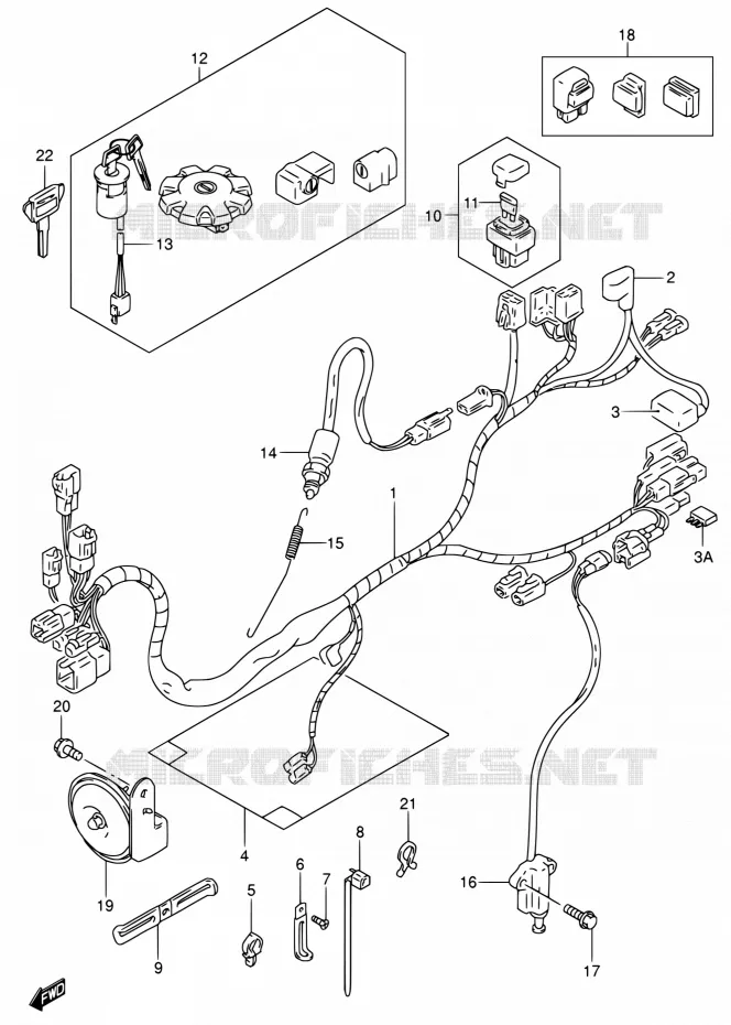 BEDRADING Suzuki MOTO 200 DR 2001  DR200SE K1 (E03,E28,E33)