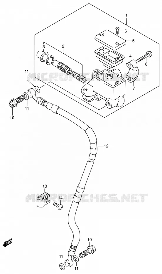 FRONT HOOFDREMCILINDER Suzuki MOTO 200 DR 2002  DR200SE K2 (E06,E24)