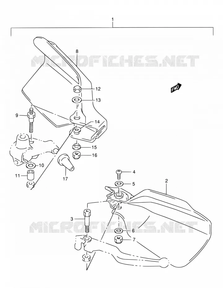 KNUCKLE COVERS (MODEL K1 E24/MODEL K2 P09 OPT) Suzuki MOTO 200 DR 2002  DR200SE K2 (E06,E24)