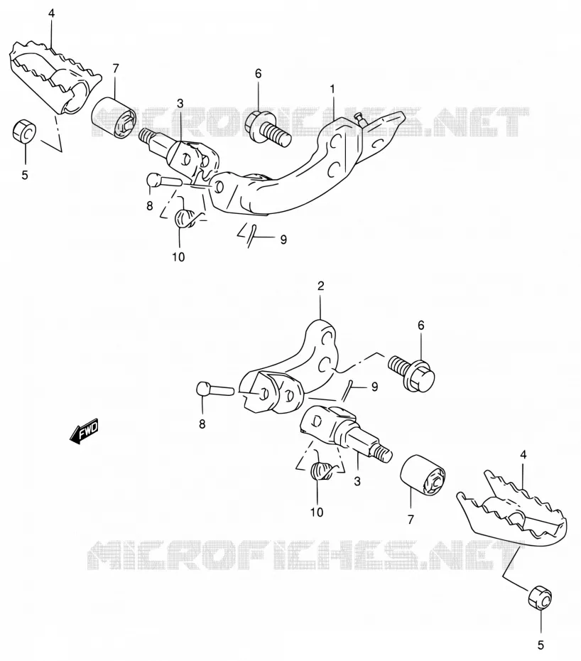 FOOTREST (MODELE K2/K3/K4/K5 E24) Suzuki MOTO 200 DR 2004  DR200SE K4 (E06,E24)