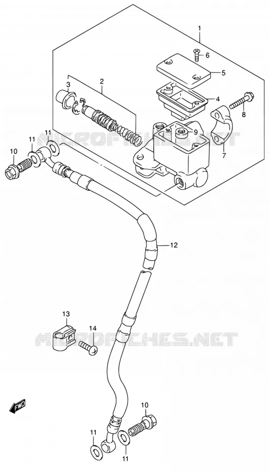 FRONT HOOFDREMCILINDER Suzuki MOTO 200 DR 2005  DR200SE K5 (E03,E28,E33)
