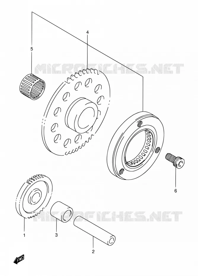 STARTMOTOR CLUTCH Suzuki MOTO 200 DR 2005  DR200SE K5 (E03,E28,E33)