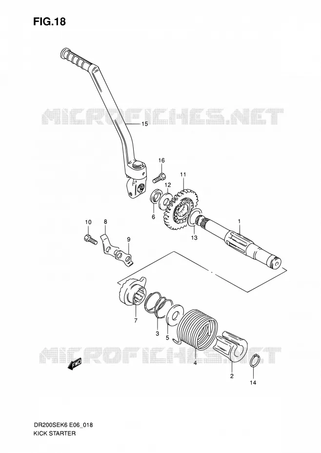 KICKSTARTER Suzuki MOTO 200 DR 2007  DR200SE K7 (E06,E24)