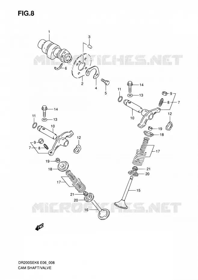 NOKKENAS - VALVES Suzuki MOTO 200 DR 2007  DR200SE K7 (E06,E24)