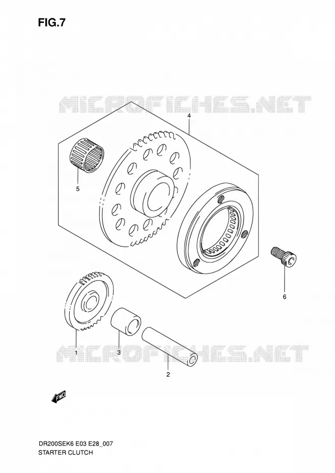 STARTMOTOR CLUTCH Suzuki MOTO 200 DR 2009  DR200SE K9 (E03,E28,E33)