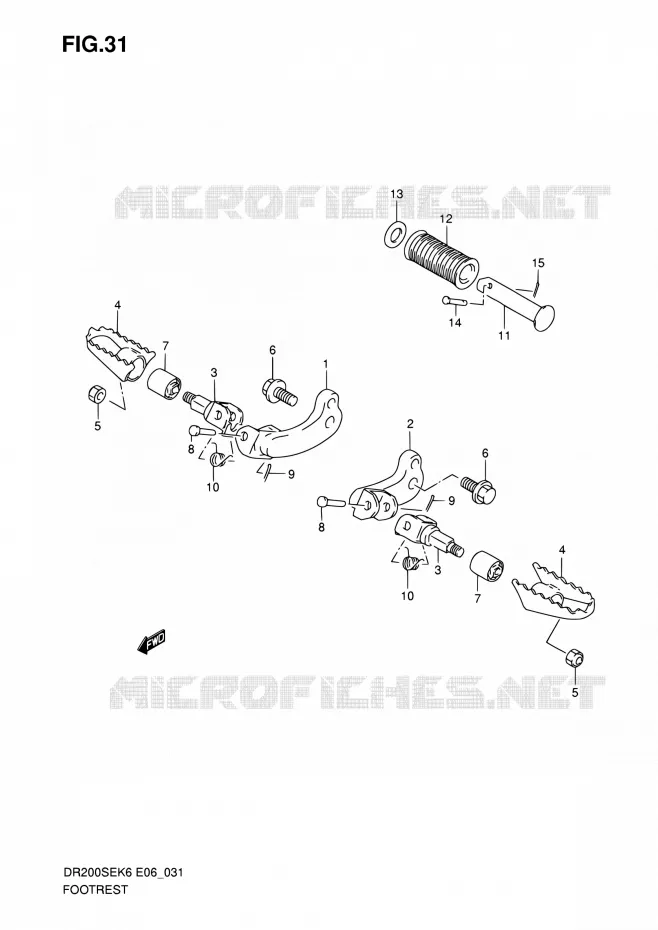 FOOTREST (E06) Suzuki MOTO 200 DR 2009  DR200SE K9 (E06,E24)
