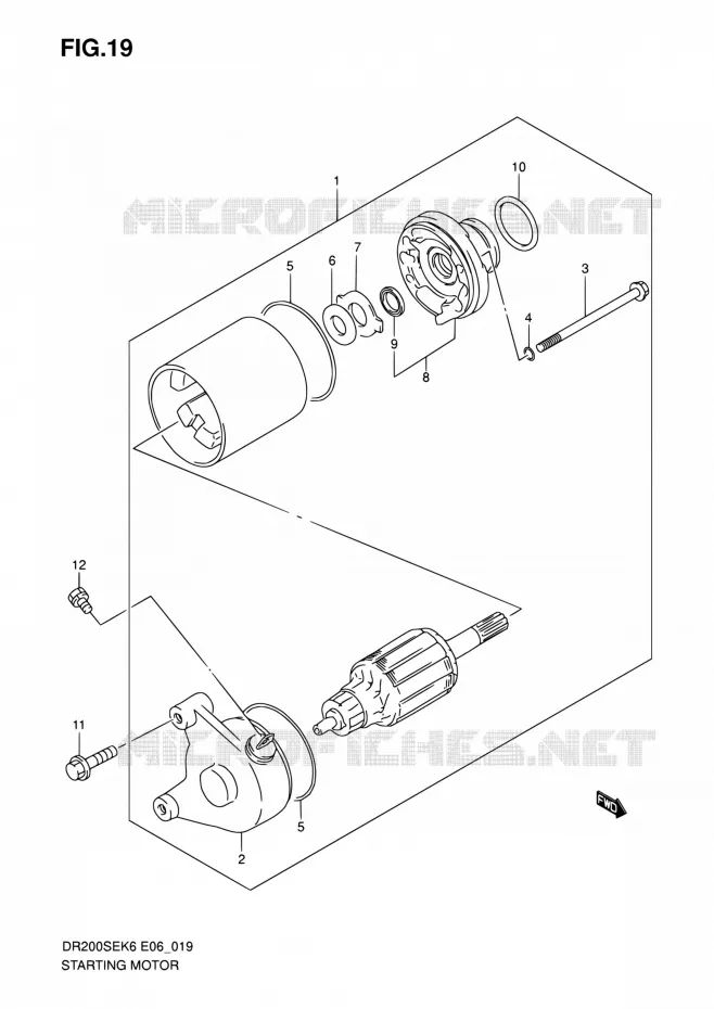 STARTMOTOR Suzuki MOTO 200 DR 2009  DR200SE K9 (E06,E24)