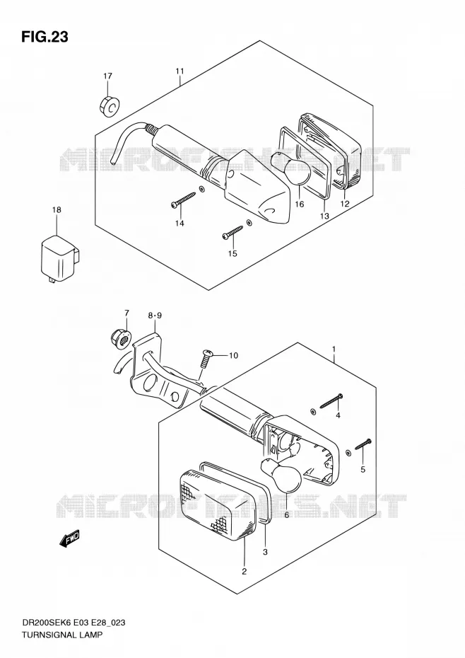 INDICATOREN Suzuki MOTO 200 DR 2010  DR200SE L0 (E03,E28,E33)