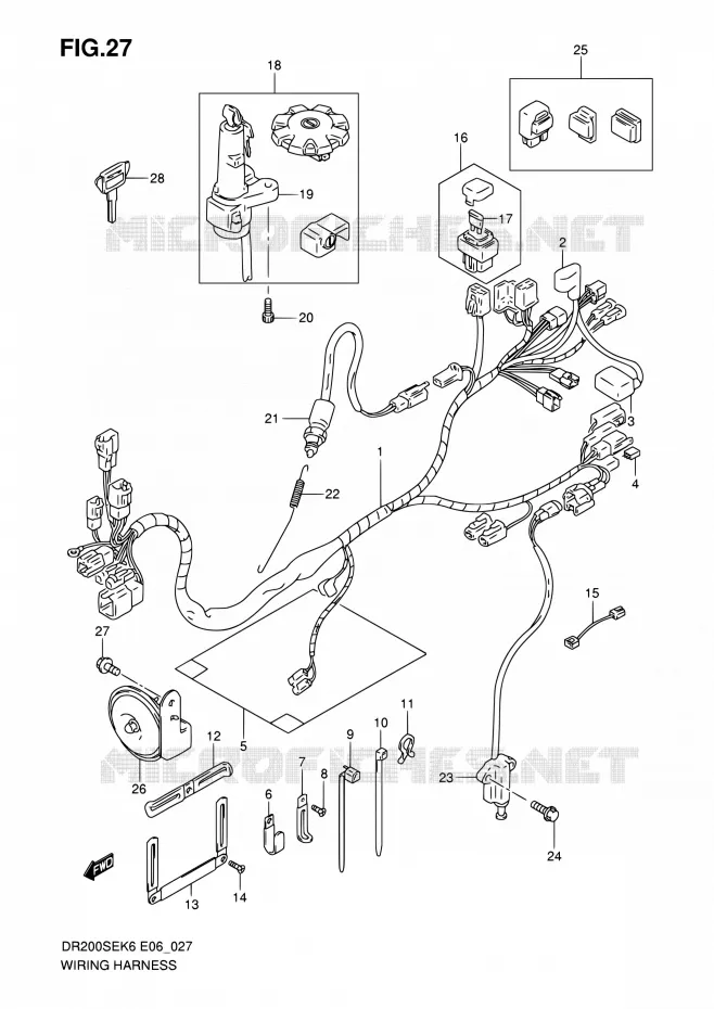 BEDRADING Suzuki MOTO 200 DR 2010  DR200SE L0 (E06,E24)