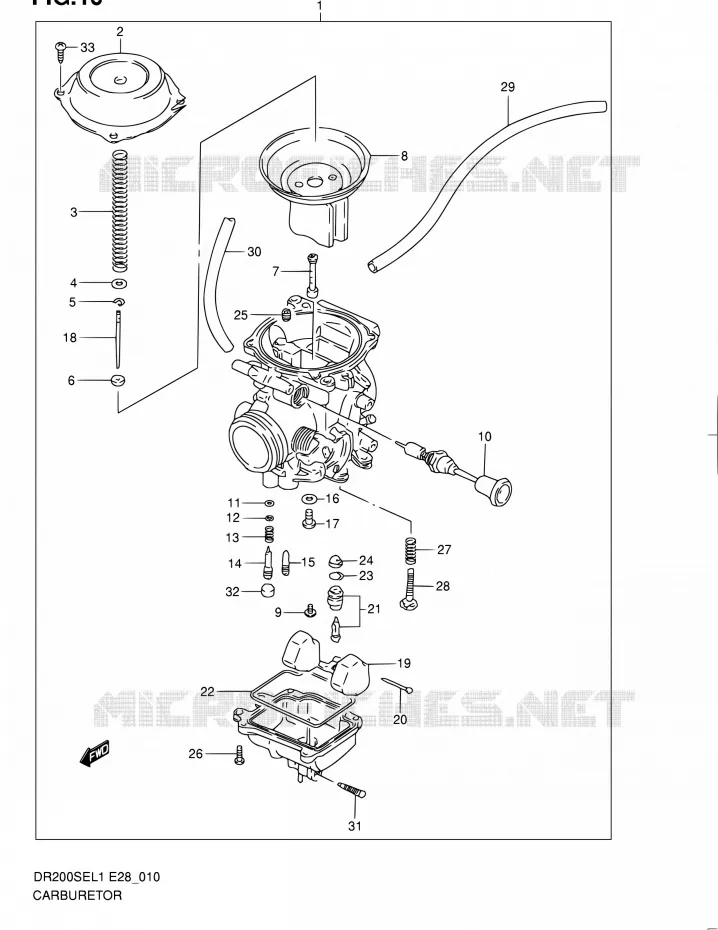 CARBURATOR Suzuki MOTO 200 DR 2011  DR200SE L1 (E03,E28,E33)