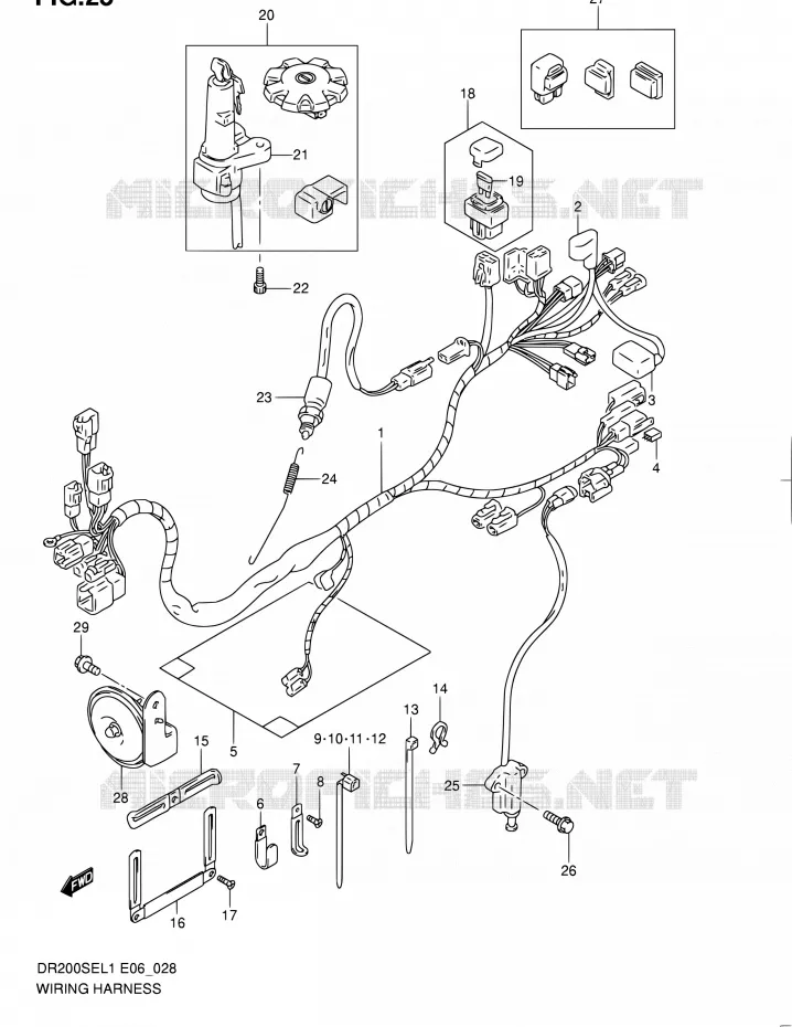 BEDRADING (DR200SEL1 E06) Suzuki MOTO 200 DR 2011  DR200SE L1 (E06,E24)