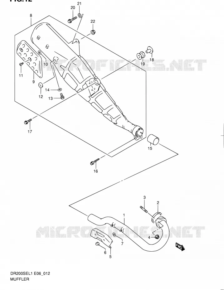 GELUIDDEMPER Suzuki MOTO 200 DR 2011  DR200SE L1 (E06,E24)