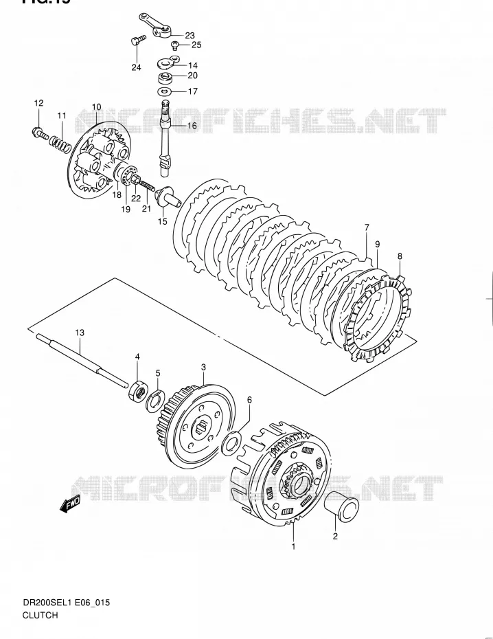 KOPPELING Suzuki MOTO 200 DR 2011  DR200SE L1 (E06,E24)