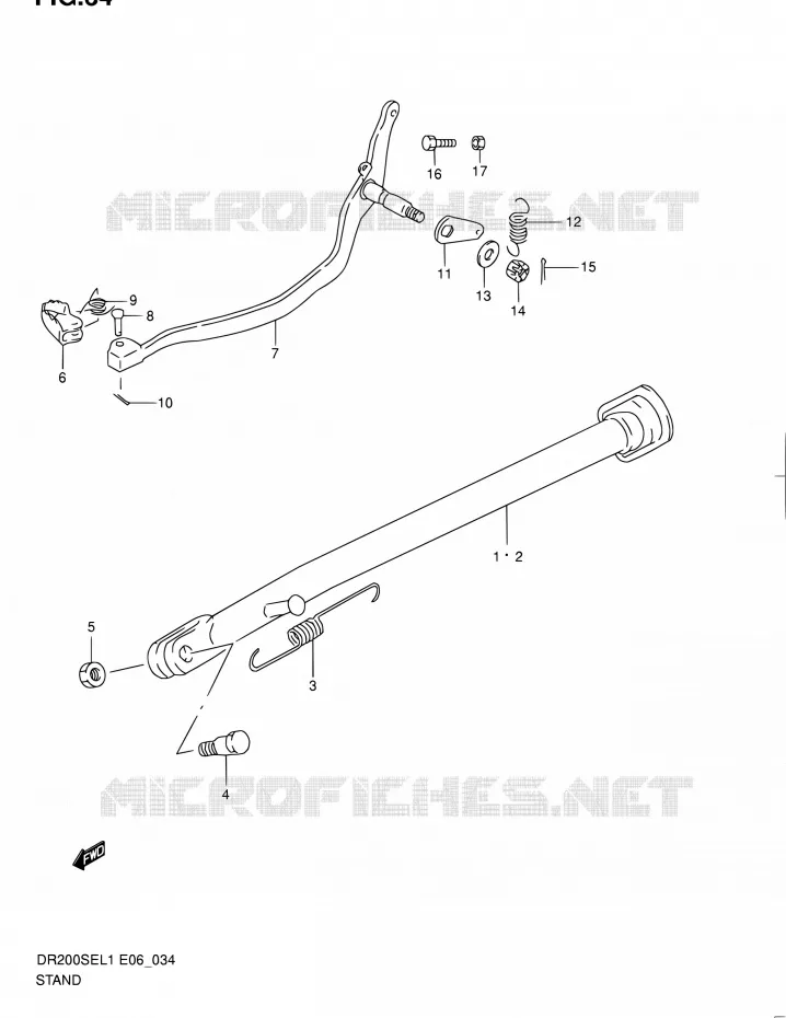 STAND (DR200SEL1 E24) Suzuki MOTO 200 DR 2011  DR200SE L1 (E06,E24)