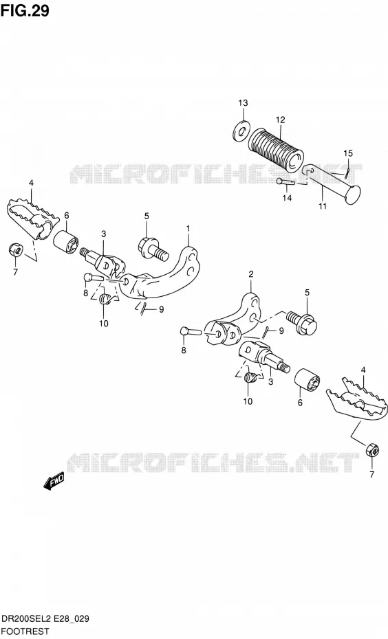 FOOTREST Suzuki MOTO 200 DR 2012  DR200SE L2 (E03,E28,E33)
