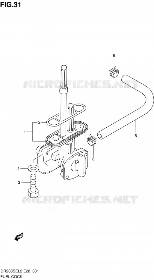 FUEL COCK Suzuki MOTO 200 DR 2012  DR200SE L2 (E03,E28,E33)