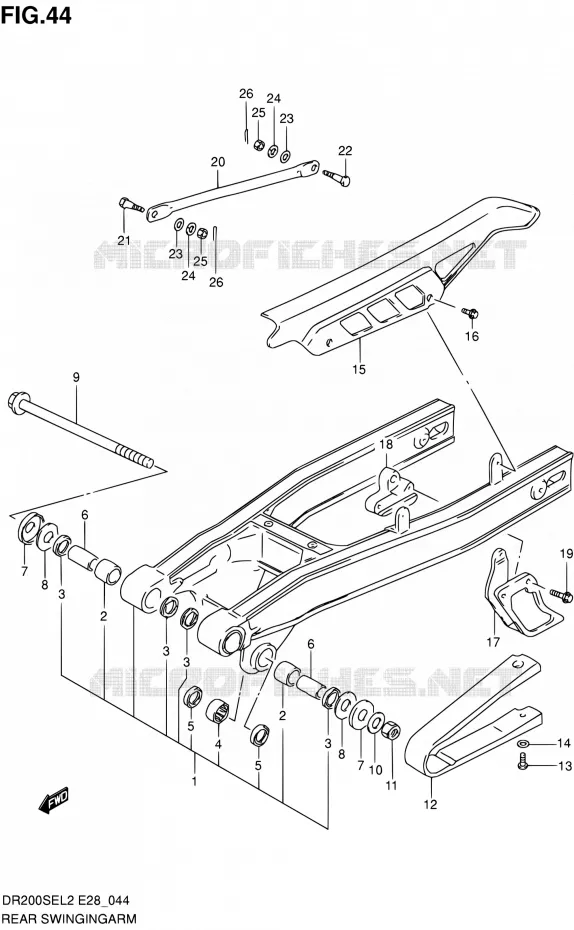 SWINGARM Suzuki MOTO 200 DR 2012  DR200SE L2 (E03,E28,E33)