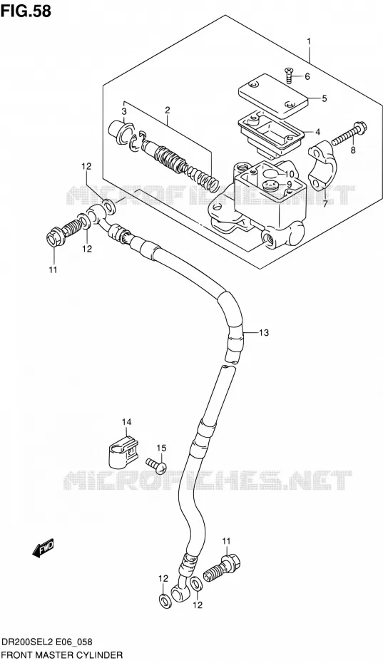 FRONT HOOFDREMCILINDER (DR200SEL2 E24) Suzuki MOTO 200 DR 2012  DR200SEL2(E24)