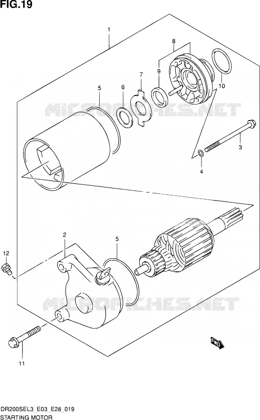STARTMOTOR Suzuki MOTO 200 DR 2013  DR200SE L3 (E03,E28,E33)