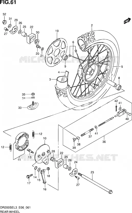 ACHTERWIEL Suzuki MOTO 200 DR 2013  DR200SE L3 (E06)