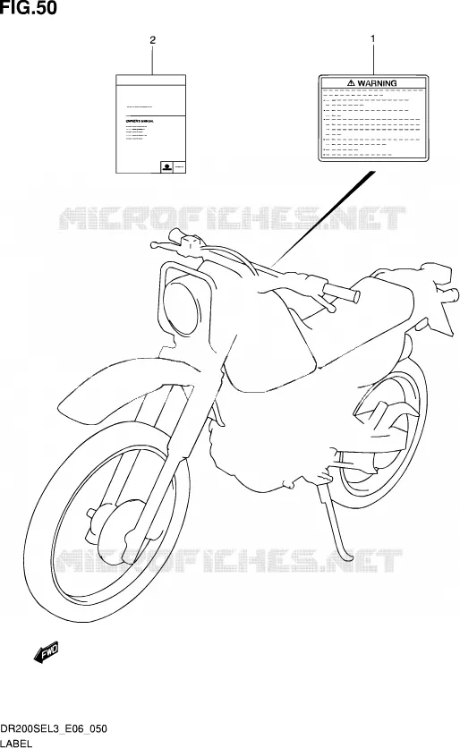 ETIKET (DR200SEL3 E24) Suzuki MOTO 200 DR 2013  DR200SE L3 (E06)