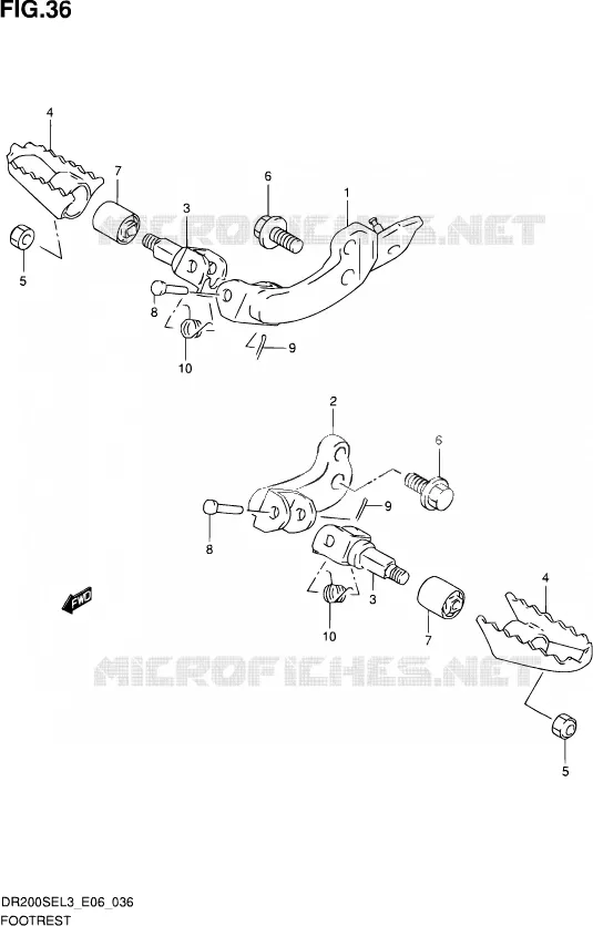FOOTREST (DR200SEL3 E24) Suzuki MOTO 200 DR 2013  DR200SE L3 (E06)