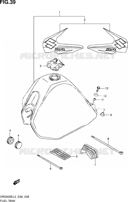 BENZINETANK Suzuki MOTO 200 DR 2013  DR200SE L3 (E24)