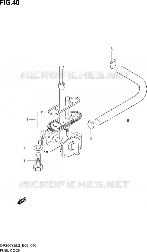 FUEL COCK Suzuki MOTO 200 DR 2013  DR200SE L3 (E24)