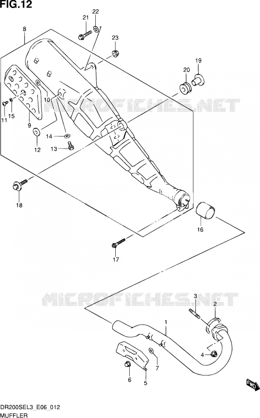 GELUIDDEMPER Suzuki MOTO 200 DR 2013  DR200SE L3 (E24)