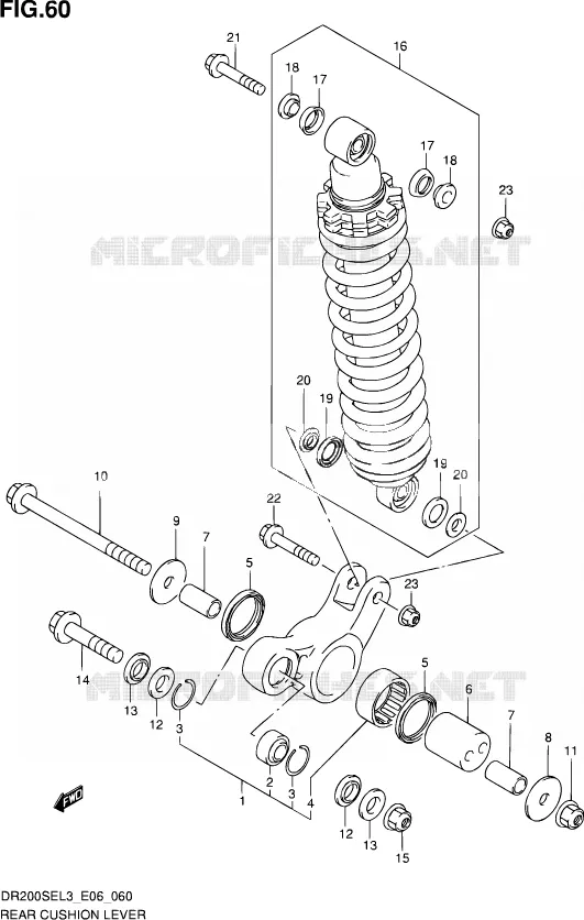 SCHOKBREKER AANEENSCHAKELING Suzuki MOTO 200 DR 2013  DR200SE L3 (E24)