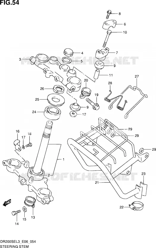 STUURKOLOM (DR200SEL3 E24) Suzuki MOTO 200 DR 2013  DR200SE L3 (E24)