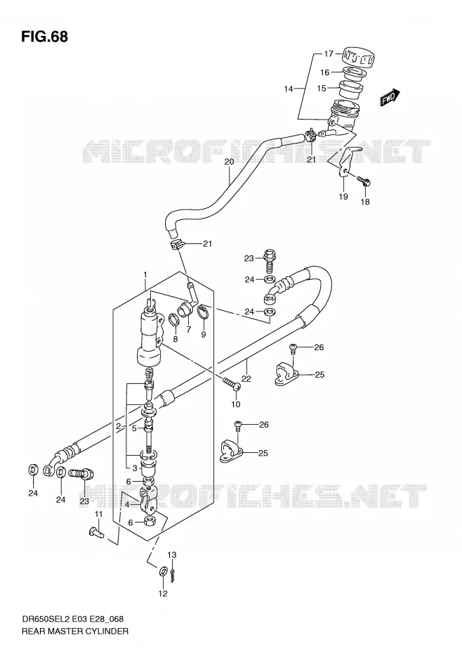 ACHTER HOOFDREMCILINDER Suzuki MOTO 650 DR 2012  DR650SEL2(E03)