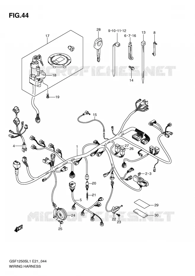 BEDRADING (GSF1250SL1 E24) Suzuki MOTO 1250 BANDIT 2011  GSF1250SL1(E21)