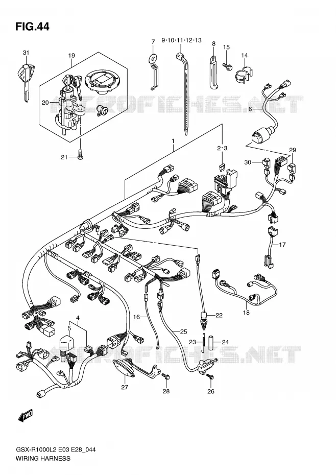 BEDRADING (GSX-R1000L2 E33) Suzuki MOTO 1000 GSX-R 2012  GSX-R1000L2(E03)