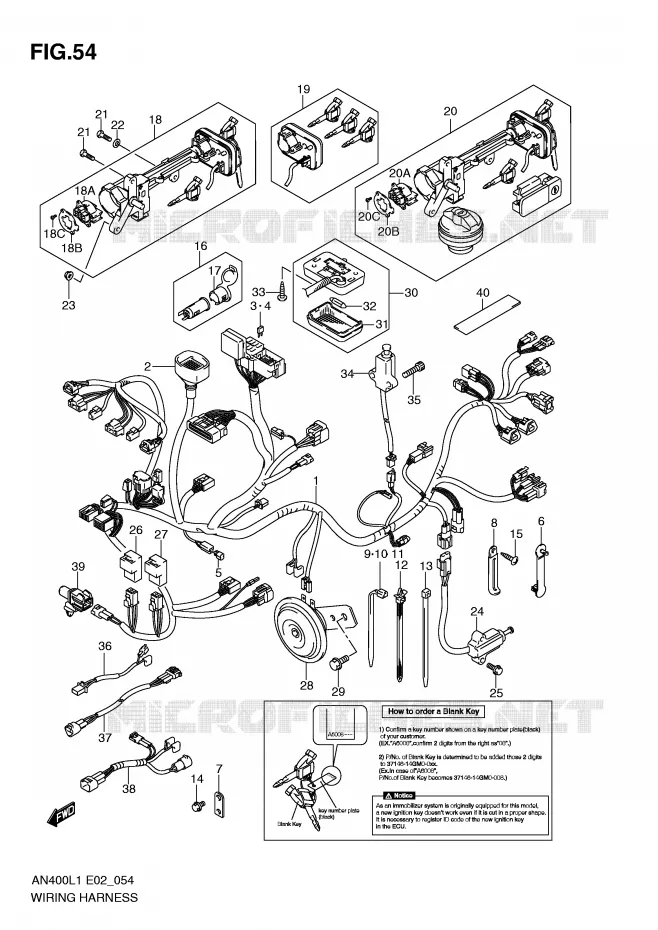 BEDRADING (IMOBI) (AN400L1 E2) Suzuki SCOOTER 400 BURGMAN 2011  AN400L1(E2)