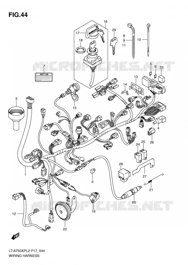 BEDRADING (LT-A750XPL2 P24) Suzuki QUAD 750 KINGQUAD 2012  LT-A750XPZL2(P17)
