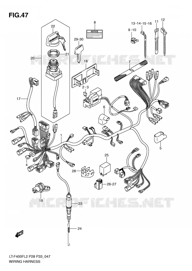 BEDRADING (LT-F400FL2 P33) Suzuki QUAD 400 KINGQUAD 2012  LT-F400FL2(P28)