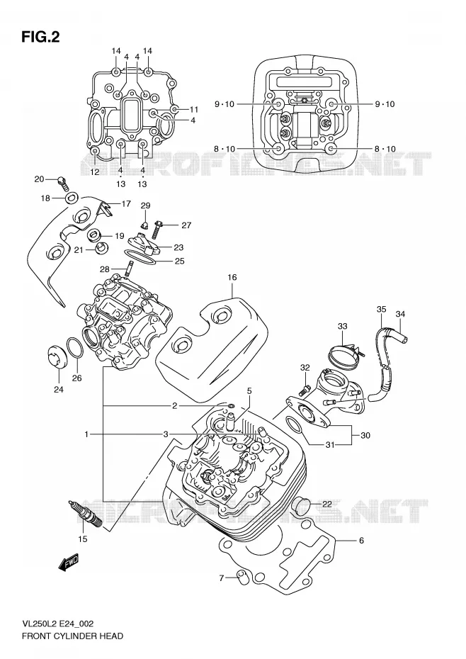 CILINDERKOP (AVT) Suzuki MOTO 250 INTRUDER 2012  VL250L2(E24)