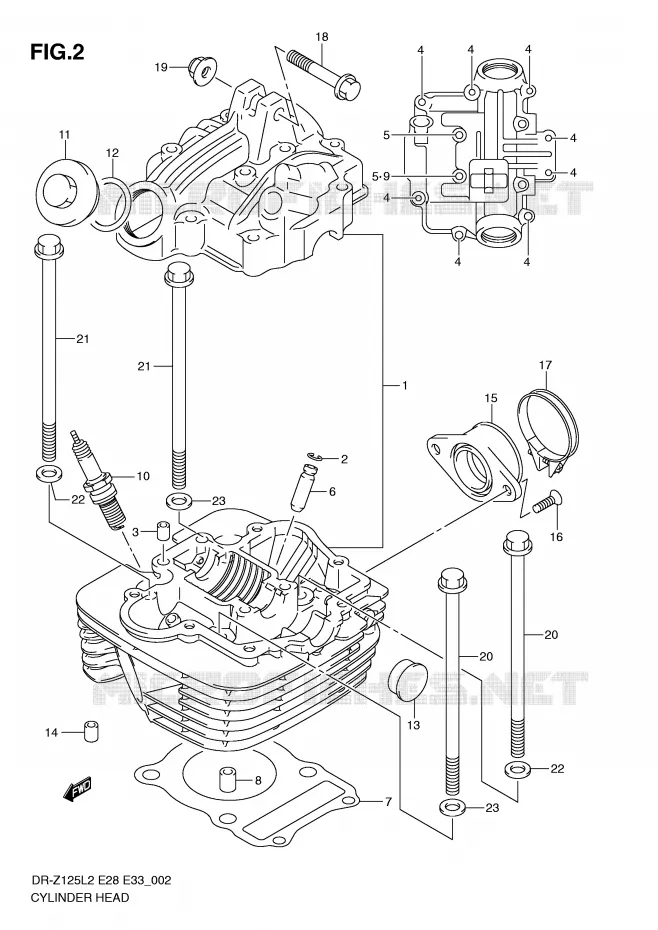 CILINDERKOP Suzuki MOTO 125 DR-Z 2012  DR-Z125LL2(E28)