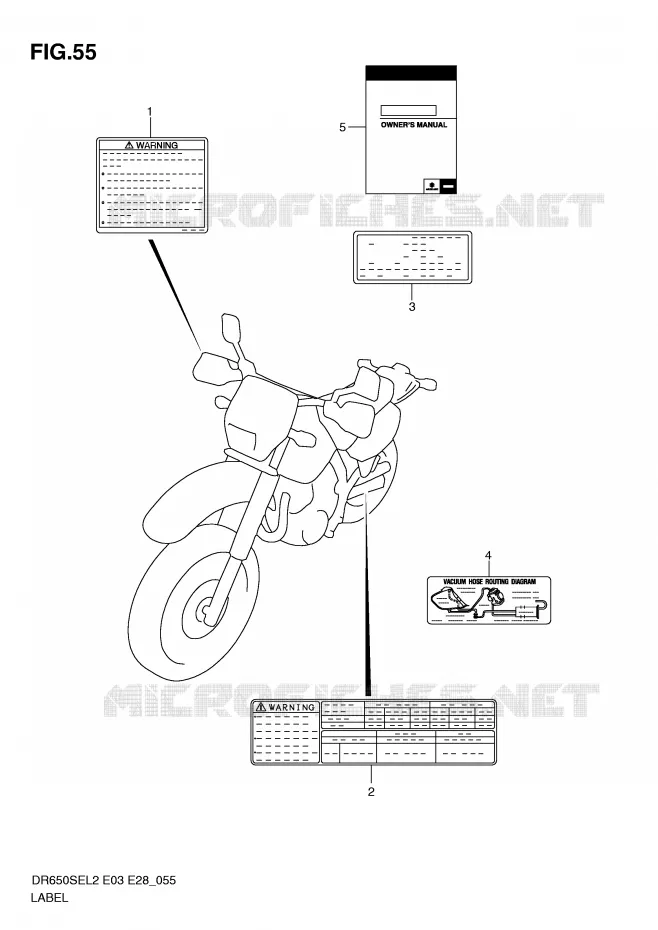 ETIKET (DR650SEL2 E33) Suzuki MOTO 650 DR 2012  DR650SEL2(E03)