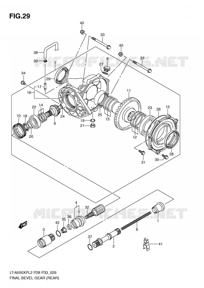FINAL BEVEL GEAR (REAR) Suzuki QUAD 500 KINGQUAD 2012  LT-A500XPZL2(P28)