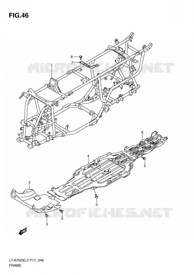 FRAME Suzuki QUAD 750 KINGQUAD 2012  LT-A750XZL2(P17)